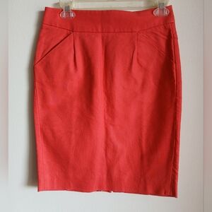 J. Crew The Pencil Skirt Cotton Coral Women's Size 0